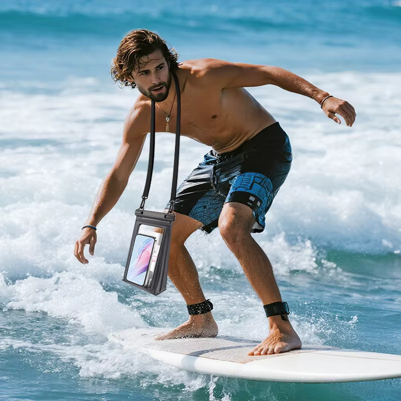 HAISSKY Wasserdichte Umhängetasche in Transparent für iPhone, Samsung und Xiaomi Universal Outdoor Schwimmen Tasche - Bild 3