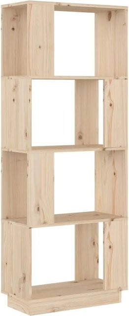 vidaXL Bücherregal und Raumteiler aus Massivholz Kiefer in Braun und Beige, B/T/H: 51 x 25 x 132 cm - Bild 1