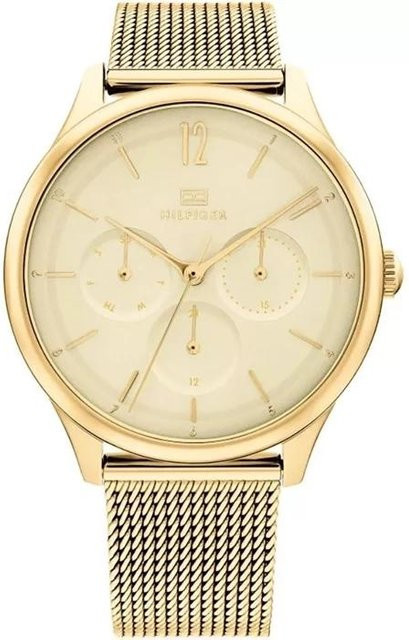 Tommy Hilfiger Damenuhr, Quarz, Edelstahl, Gold, 38 mm - Bild 1
