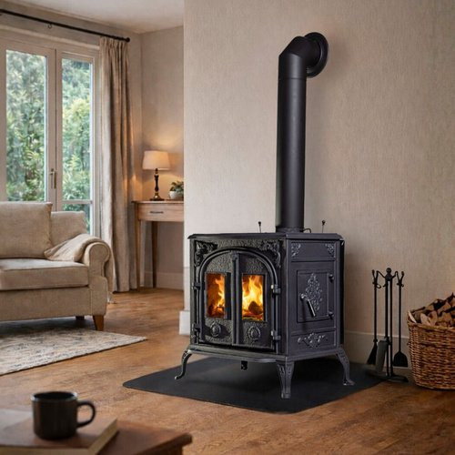 GLOBEFIRE Gussofen Comet aus Gusseisen in Schwarz mit 9,2 kW Leistung - Bild 1