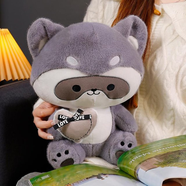 Kidsly Waschbär Plüschpuppe, Kuscheltier, grau, ab 3 Jahren - Bild 1