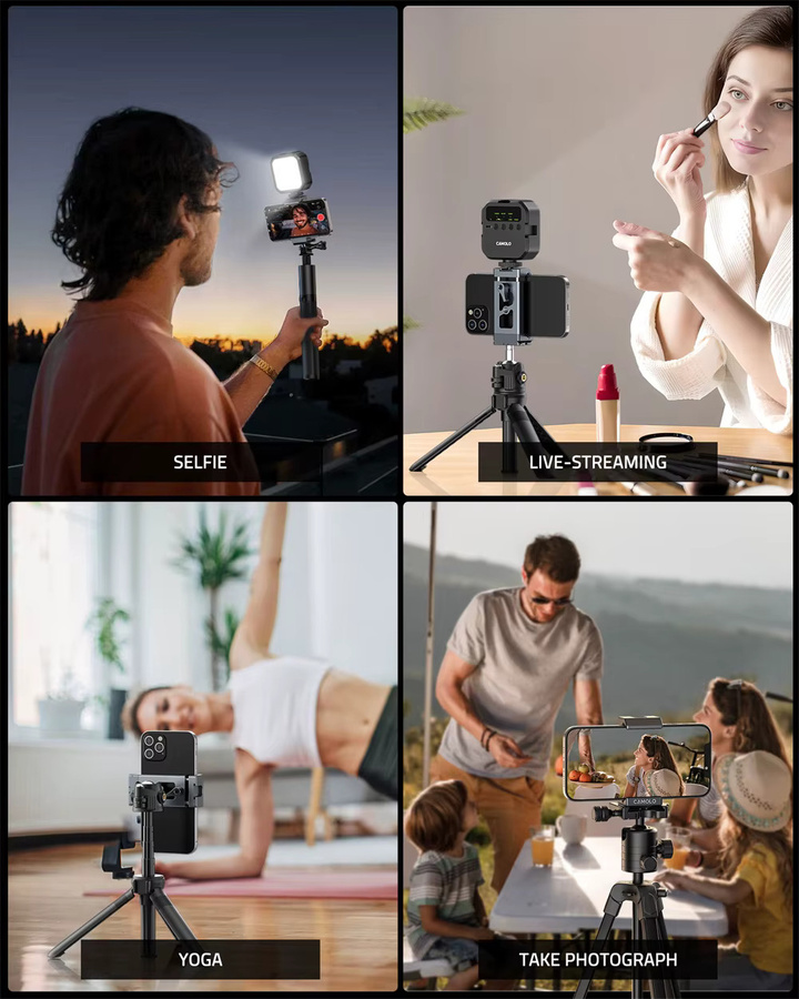 Leaplight Multifunktionaler Handyhalter aus Metall mit Arca Swiss, Cold Shoe und GoPro-Halterung sowie Handyklemme für iPhone und Samsung - Bild 5