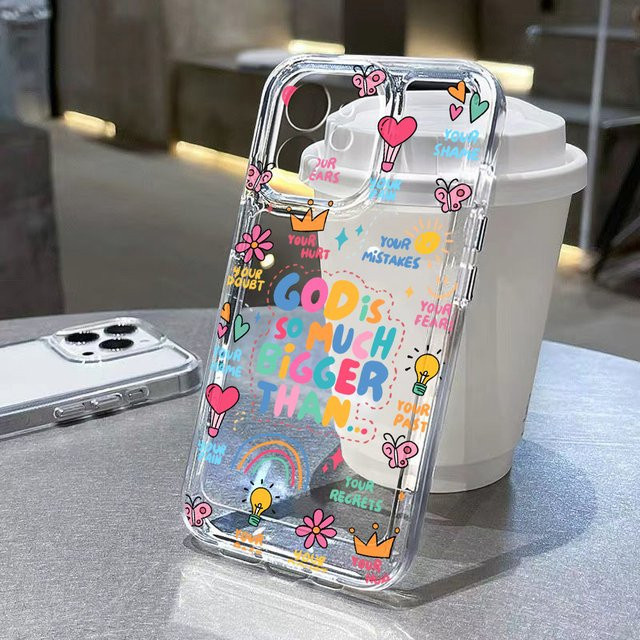 Transparente Handyhülle mit Fruchtsaft-Blumen-Design für Apple iPhone 11 bis iPhone 17 Pro Max, stoßdämpfende Schutzhülle - Bild 1