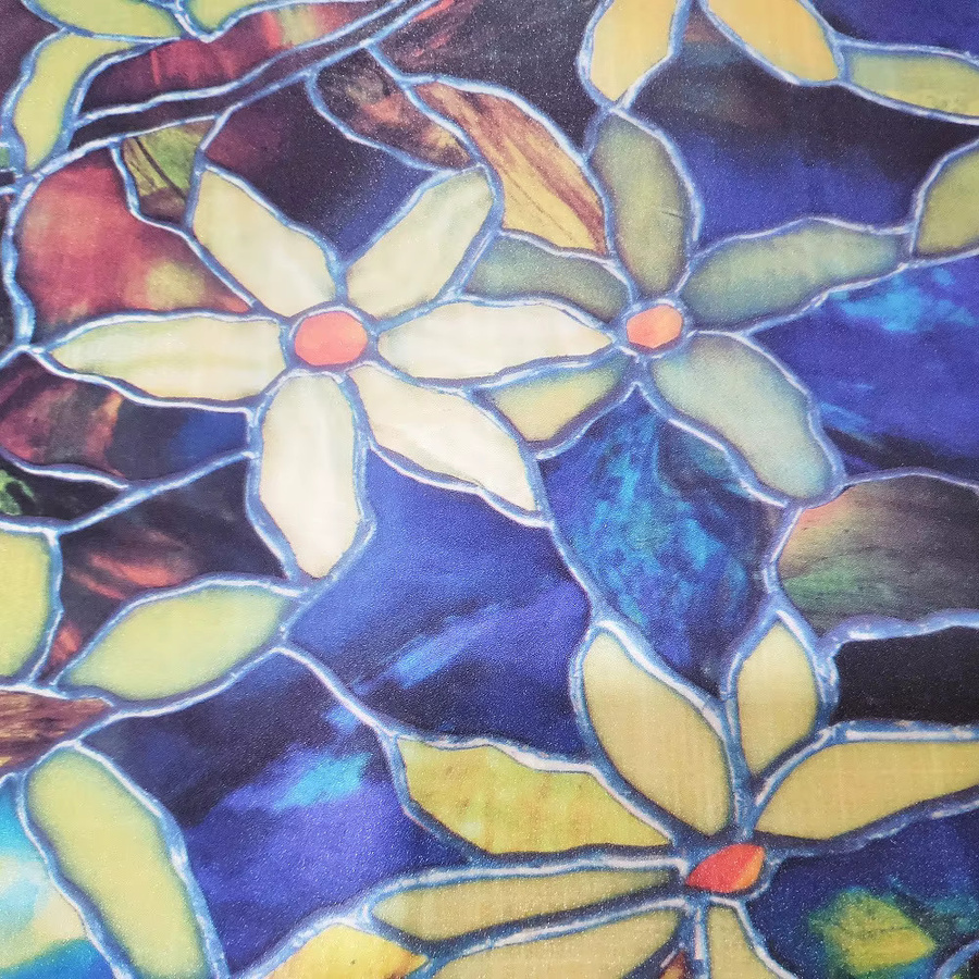 WXSHSH Fensterfolie mit Blumenmuster in Multicolour, statisch haftende Fensterabdeckung im Art Nouveau Design zur Wärmekontrolle und zum Sichtschutz - Bild 4
