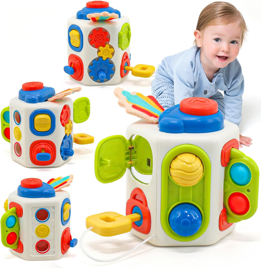 Bai Fen Bai dolls and toys Baby Busy Board Cube Montessori Spielzeug 3-6Y - Bild 2