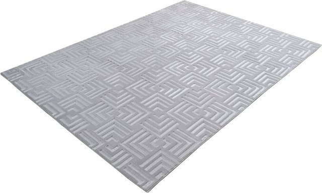Kayoom Teppich Calma 325 in Silber mit modernem Winkelmuster, B/L: 160 x 220 cm - Bild 1