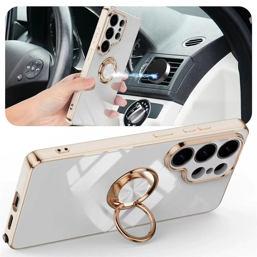 Stoßfeste Samsung Handyhülle mit 360 Grad rotierendem Metallringhalter in Pink - Bild 2