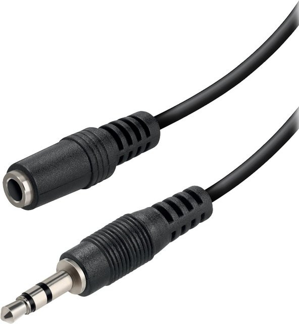 Vivanco 3,5-mm-Audiokabel Stecker auf Buchse, Schwarz, Länge: 1,5 m - Bild 1