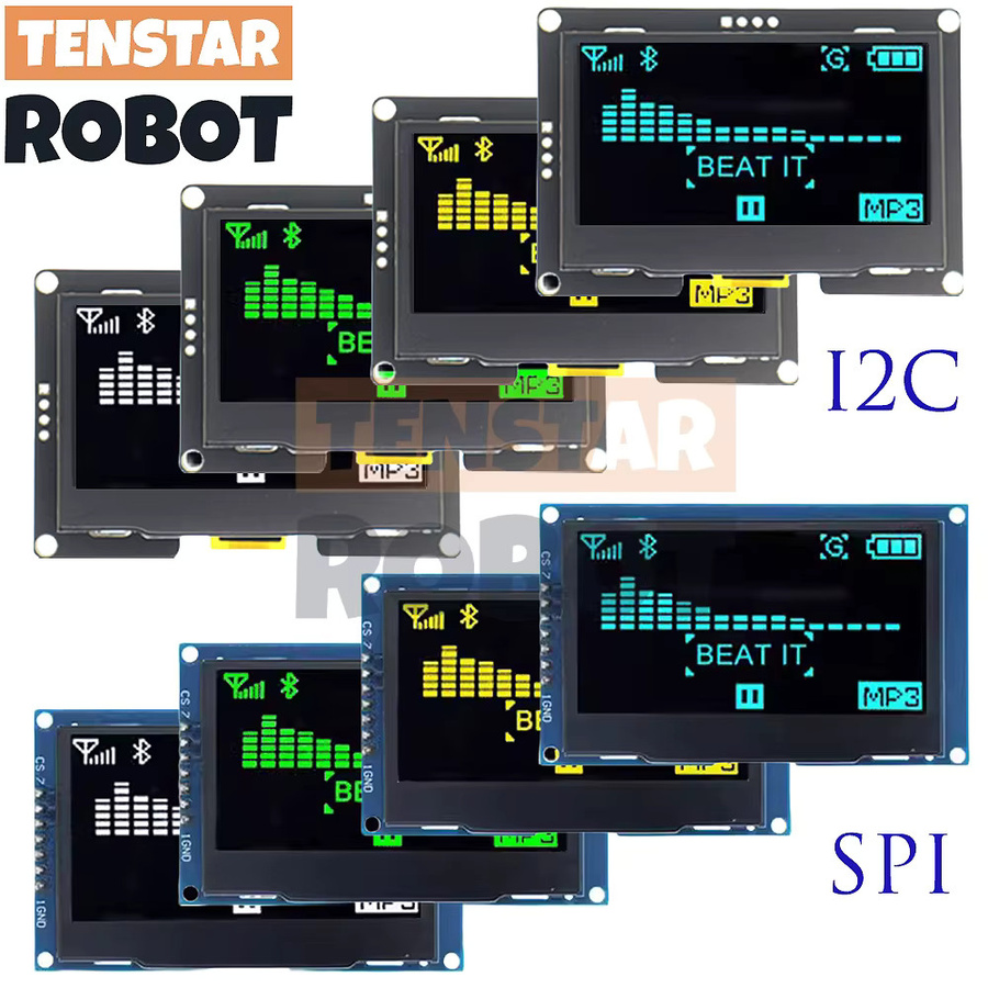 TENSTAR ROBOT OLED Display 2,42 Zoll mit 128 x 64 Pixeln, SSD1309, I2C/SPI Schnittstelle, Weiß - Bild 2