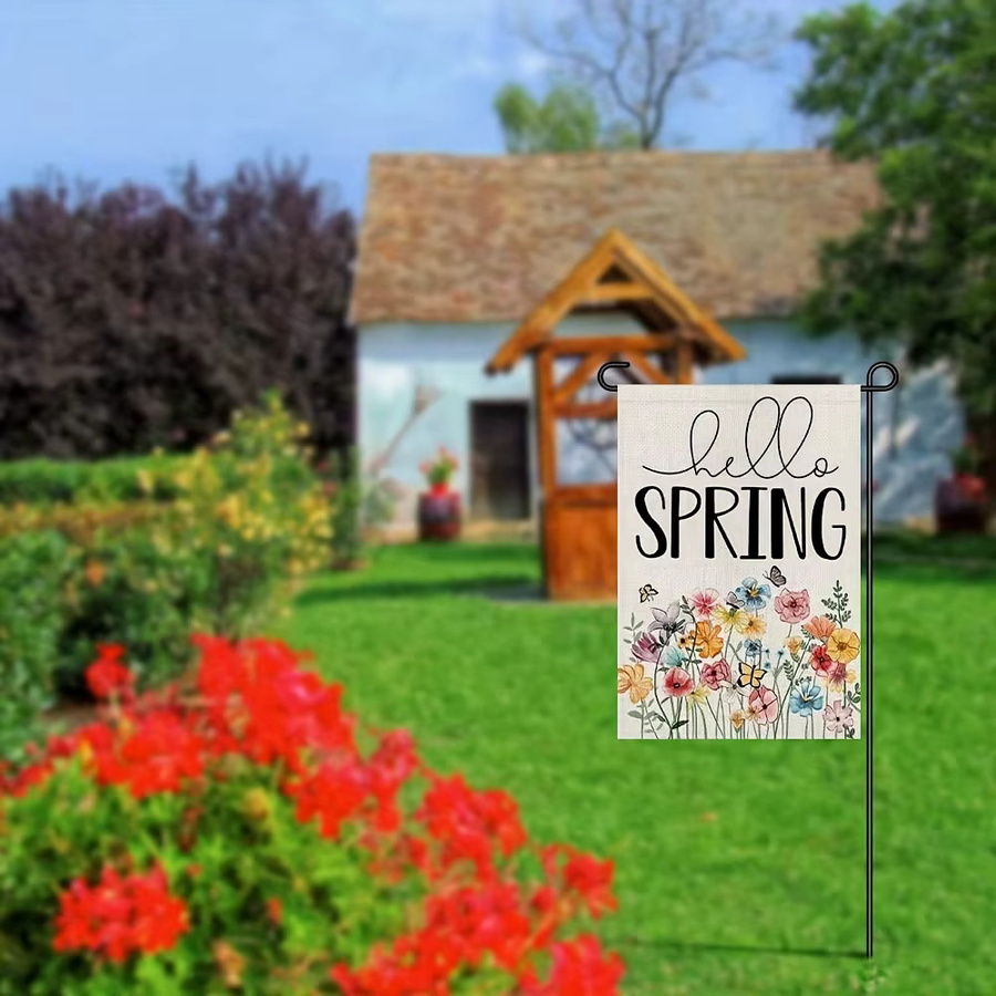 VIKAMA Frühlings-Gartenflagge mit Blumenmuster, wasserdicht und doppelseitig, Mehrfarbig - Bild 3
