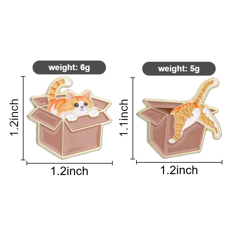 Miss Zoe Brosche, Tabby-Katze Emaille, Orange, Bunt, Unisex - Bild 2