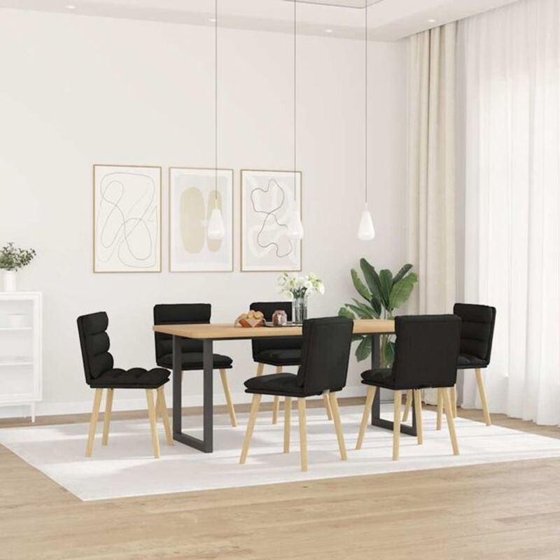 6er Set moderne Esszimmerstühle aus Stoff in Schwarz von Vidaxl - Bild 1