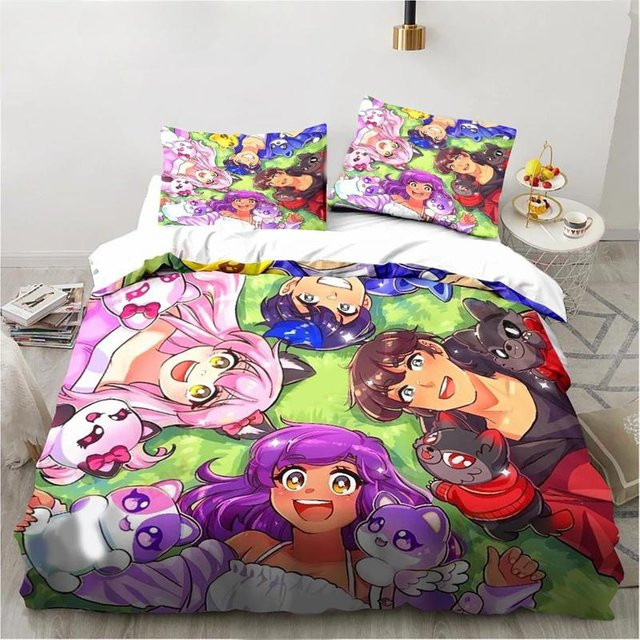 Aphmau Bettwäsche-Set mit Flügel-Motiv für Kinder und Jugendliche, Bettbezug und Kissenbezug, B/H: 240 x 220 cm - Bild 1
