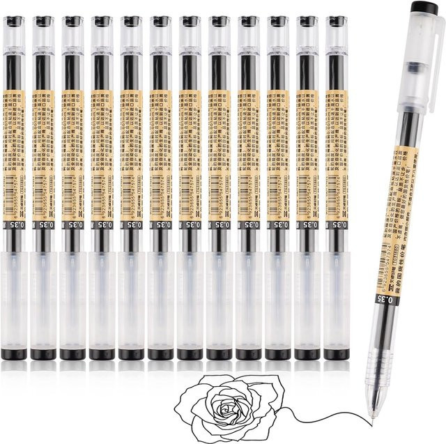 Set aus Gel-Kugelschreibern mit feiner Spitze 0,35 mm in Schwarz, Blau und Rot für Schule und Büro - Bild 1