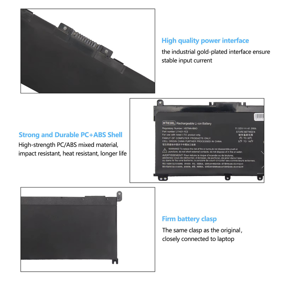 HP HT03XL Li-Ion Laptop-Akku in Schwarz für Pavilion 4-CE, 14-CF, 14-CK, 14-DF, 14-MA, 14Q-CS, 15-DA, 15-CS, 240, 245, 250 - Bild 4