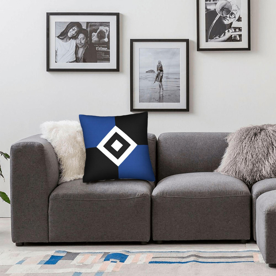 JMG Clothing Kissenbezug Hamburger Sportverein HSV Karomuster mit Reißverschluss, B/B: 45 x 45 cm - Bild 4