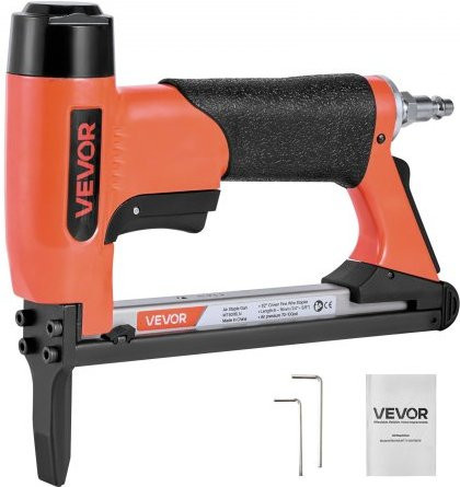 VEVOR Drucklufttacker in Orange aus Aluminiumlegierung, Langnasen-Klammergerät für 80er Serie Feindrahtklammern mit 12,8 mm Krone und 6–16 mm Länge für Polsterarbeiten, Holzbearbeitung und DIY - Bild 1