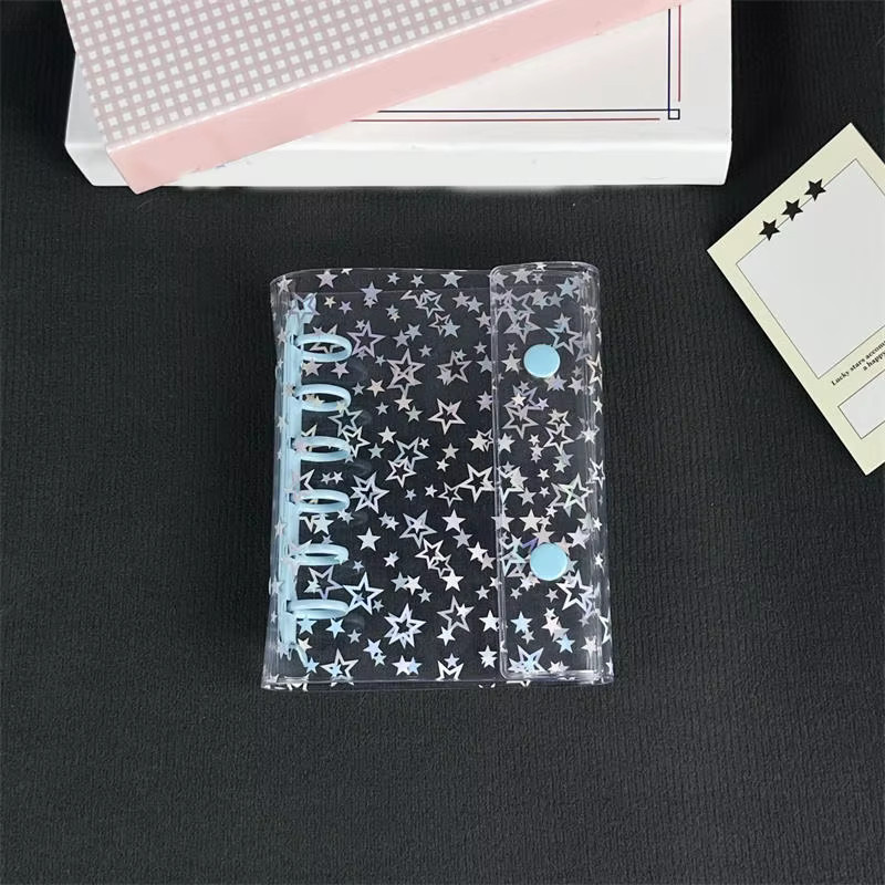 Transparente A7 PVC-Notizbuchhülle mit 6 Ringen in Silber für Budgetplaner und Fotoaufkleber-Organizer ohne Innenseiten - Bild 2