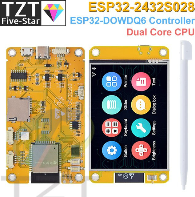 TZT ESP32 LVGL Entwicklungsboard mit 2,8 Zoll LCD TFT-Modul, WLAN und Bluetooth, Smart Display Bildschirm mit Touchfunktion - Bild 1