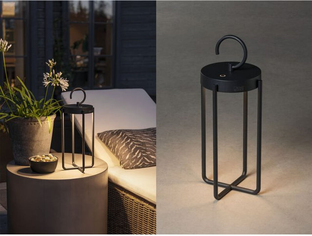 Konstsmide Manorola LED-Laterne Schwarz dimmbar mit Akku IP54 - Bild 2