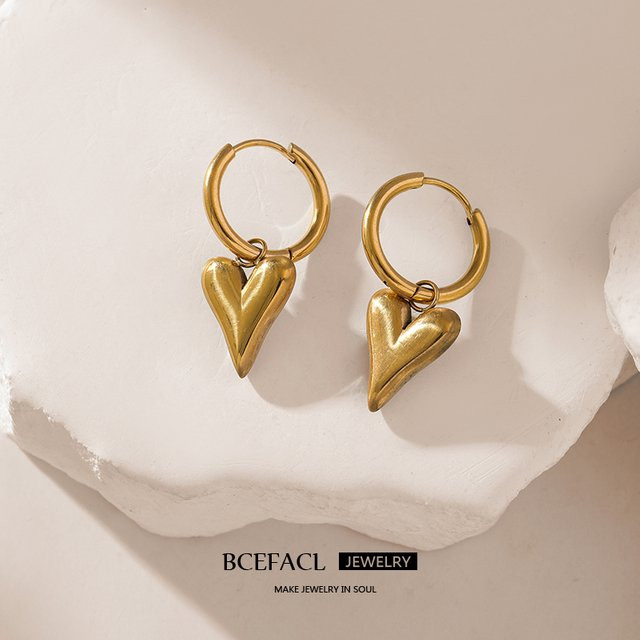 Bcefacl Ohrringe und Anhänger Set, Edelstahl, Gold, Damen - Bild 1