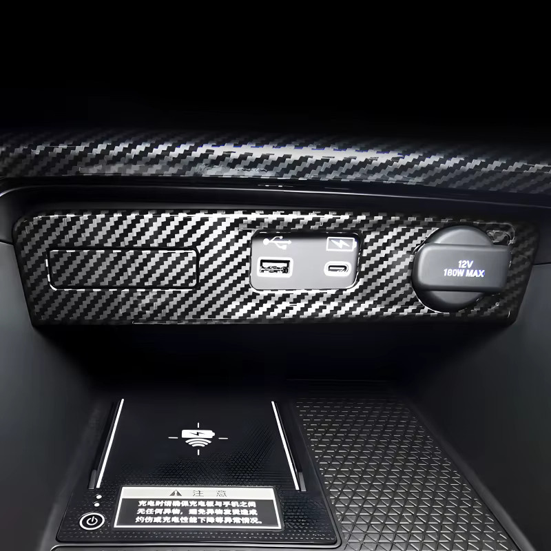 YaLumei USB-C Port Zierleisten Abdeckung für Honda CR-V 6. Generation 2023 2024 2025 Hybrid in Schwarz - Bild 5