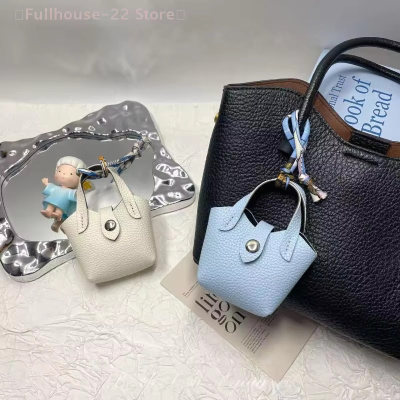 Taschenanhänger Leder, Mini-süßer Korb, Bluetooth-Kopfhörertasche - Bild 4
