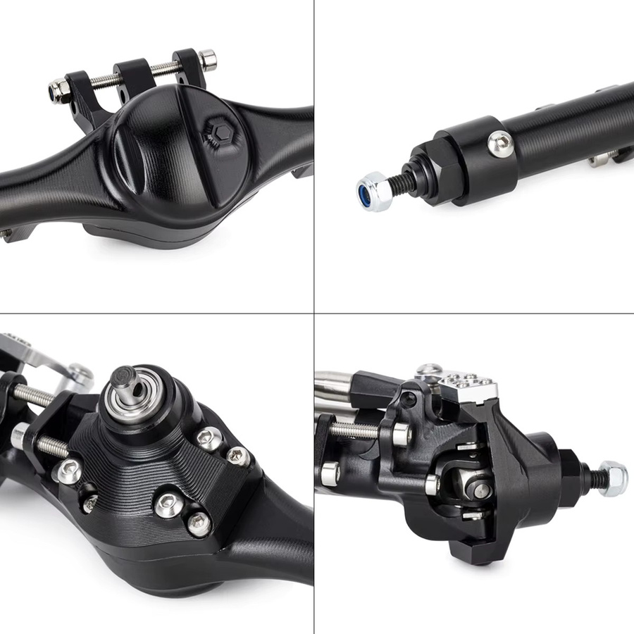 MALOM RC F10T Gerade Achse Set, Schwarz Silber, 1:10, Metall - Bild 2