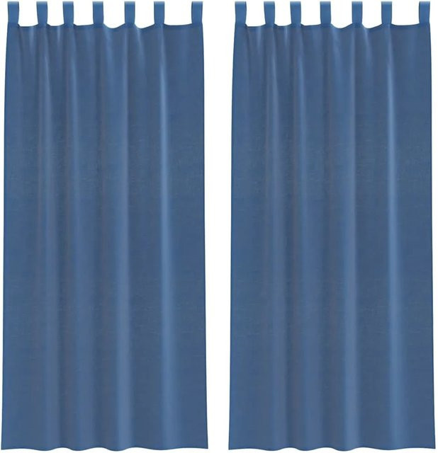 vidaXL Voile Vorhänge mit Schlaufen, 2 Stück, Königsblau, Breite: 140 cm, Höhe: 245 cm - Bild 1