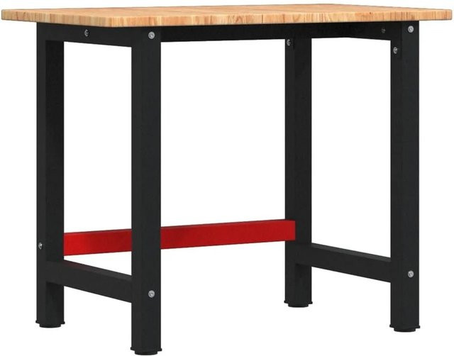vidaXL Werkbank aus Massivholz Eiche in Hellbraun, B/T/H: 100 x 60 x 81,5 cm - Bild 1