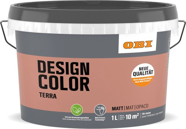 OBI Design Color 1 Dispersionfarbe Masonry in Terracotta Orange, wasserbasiert - Bild 1