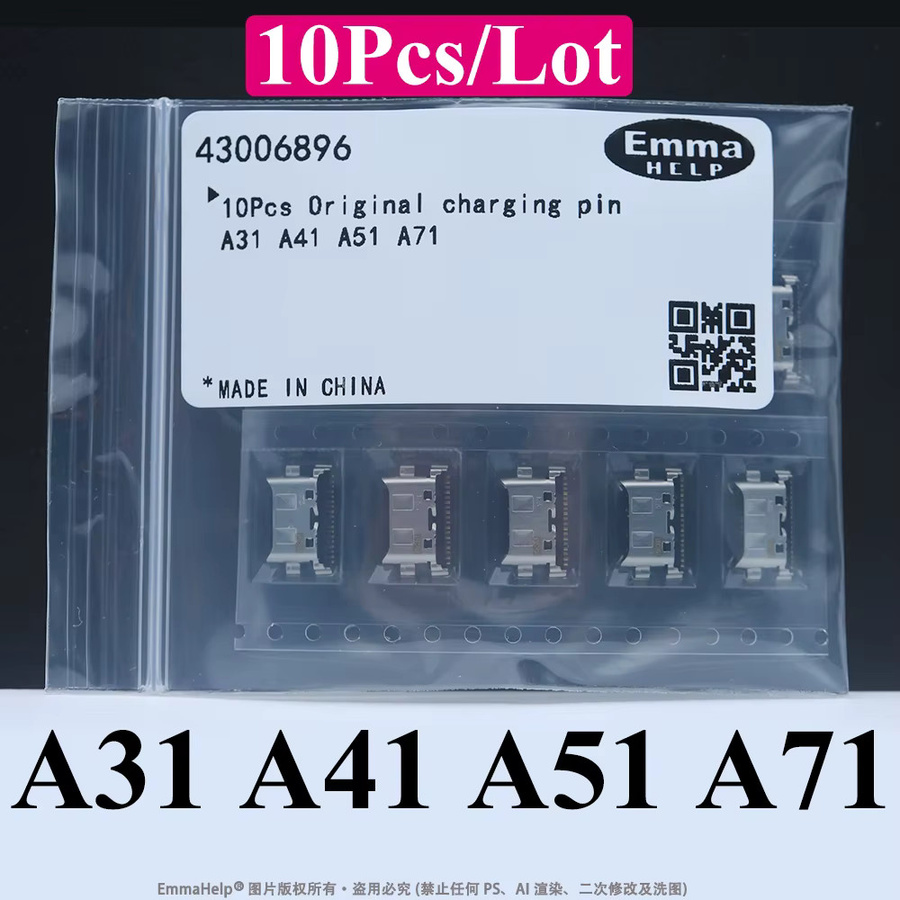 10 Stück USB-C Lade-Port Dock Connector für Samsung A52 A72 A53 A35 A55 A33 A32 A23 A13 A34 A25 A52s A04 A05 A15 in Silber - Bild 3