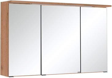 HELD MÖBEL 3D-Spiegelschrank Bologna mit LED-Beleuchtung und Glastüren, Farbe: Bunt/Weiß, B/H/T: 100 x 66 x 20 cm - Bild 1