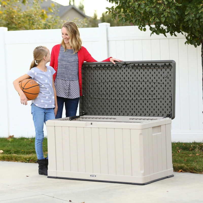 Lifetime Kissenbox Harmony Gartenbox aus Kunststoff, 440 l, grau, B/T/H: 128 x 64 x 67 cm - Bild 9
