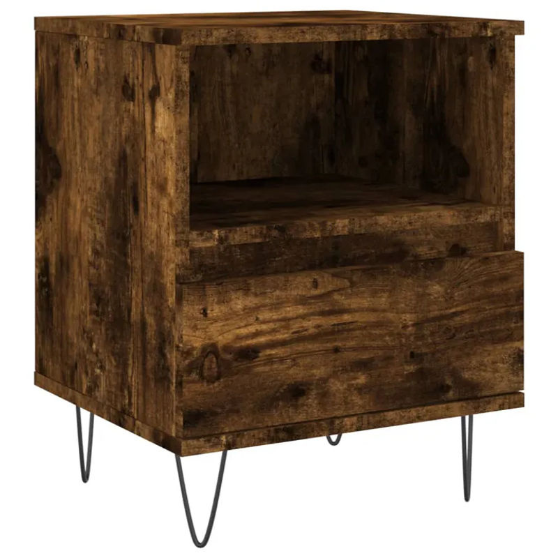 Vidaxl Nachttisch in Braun im Industrial Design aus Holzwerkstoff und Metall, B/T/H: 40 x 35 x 50 cm - Bild 4