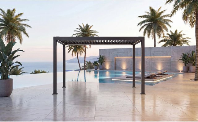MWH E-Pergola Solar Turn C110 Series Aluminium Pergola in Anthrazit B/T: 4 x 3 m - Bild 1