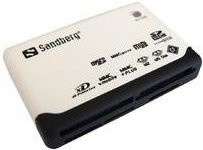 Sandberg Multi Card Reader Kartenleser mit USB 2.0 für MS, MMC, SD, xD, CF, TransFlash, microSD, SDHC und MS Micro in Schwarz oder Weiß - Bild 1