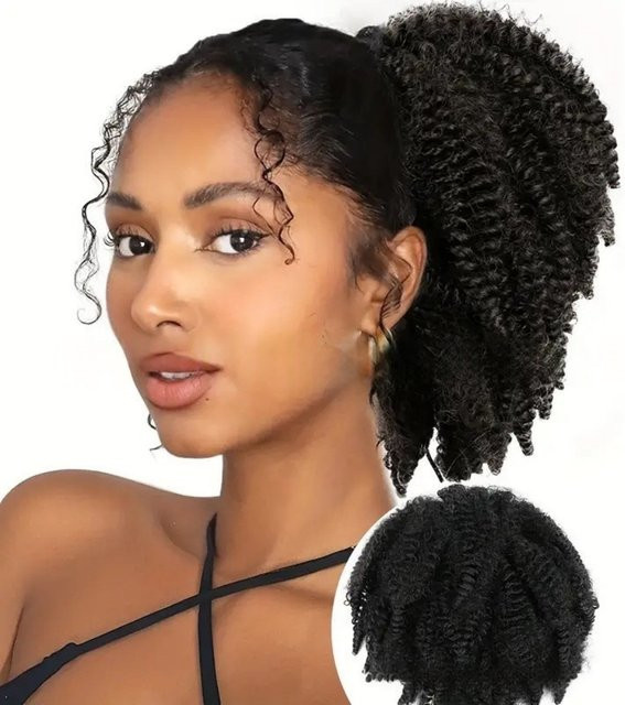 Inspiration Fashion Synthetischer Afro Kinky Curly Pferdeschwanz, 12 Zoll, Unisex - Bild 1
