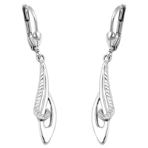 SIGO Ohrringe Brisur, gemustert, rhodiniert, 925 Silber, Unisex - Bild 1