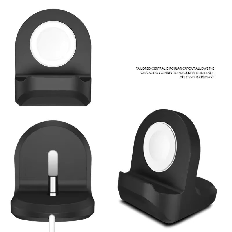 Silikon Ladeständer für Apple Watch Serie 1, 2, 3 und 4 in Schwarz oder Weiß - Bild 2