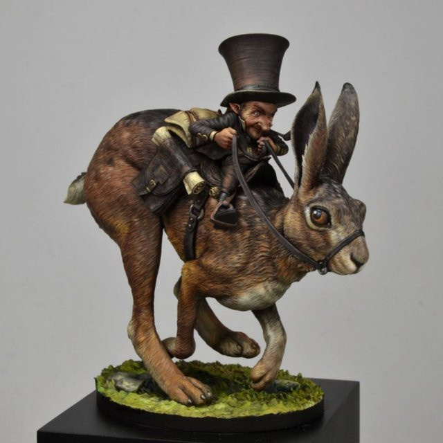 GK Zwerg-Postbote und Hase, Harz-Soldatenmodell, unmontierter Bausatz - Bild 1