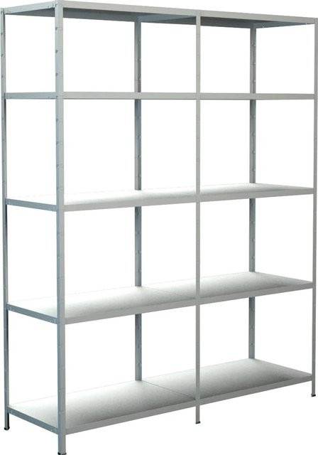 SCHULTE REGALWELT Steckregal-Set mit Anbauregal, Weiß, H 200 cm x B 160 cm x T 50 cm - Bild 1