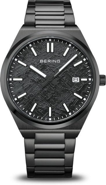 Bering Herrenuhr, Quarz, Edelstahl, Schwarz, 39 mm, 5 ATM - Bild 1