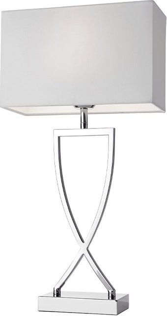 Villeroy & Boch Toulouse 52 Tischleuchte in Weiß mit Chrom-Details und Stoffschirm - Bild 1