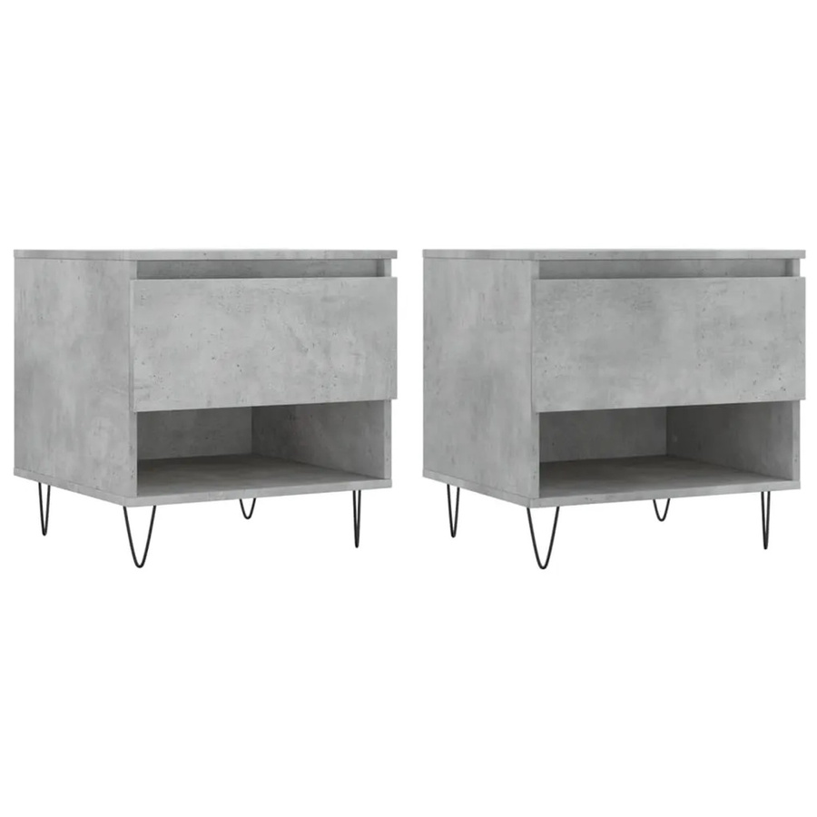 vidaXL Couchtisch Set 2 Stück modern Betongrau B/T/H: 50 x 46 x 50 cm - Bild 2