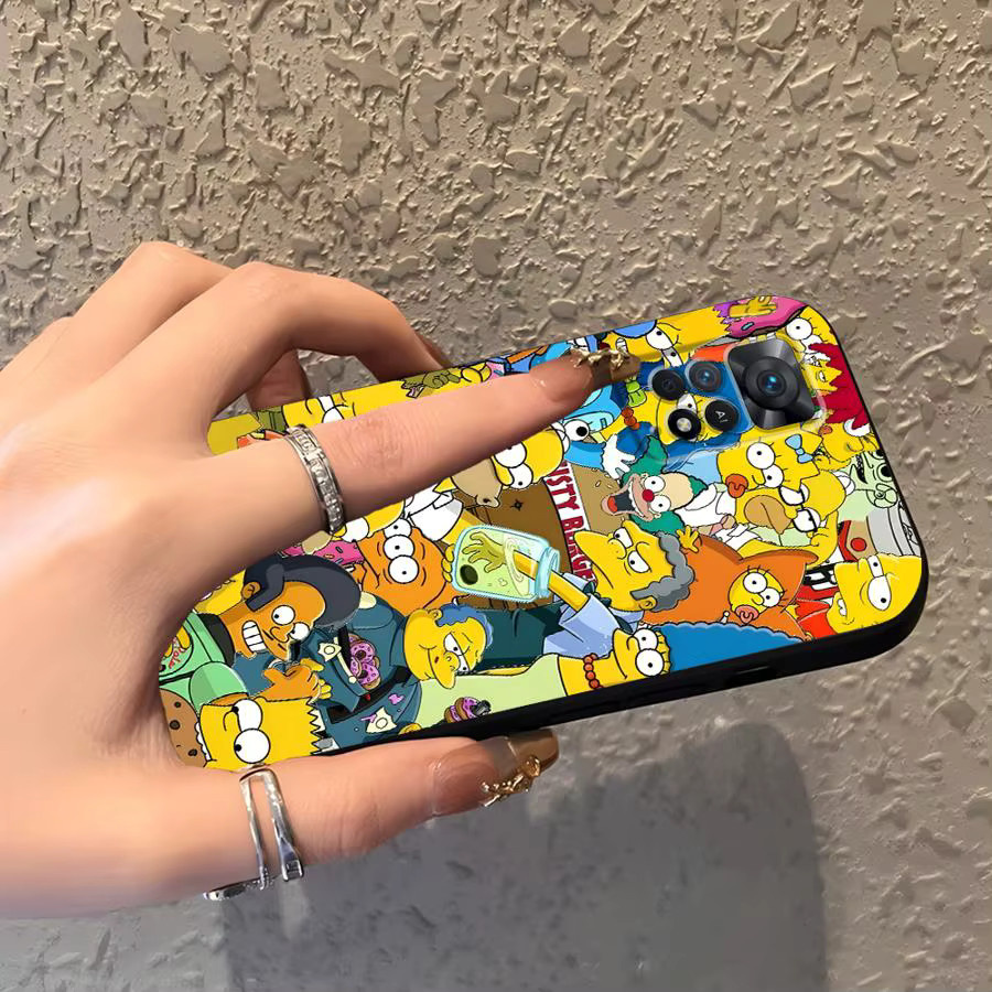 Handyhülle mit Simpsons Cartoon Design für Xiaomi Redmi Note 9 10 11 12 13 14 Pro Plus Serie in Schwarz - Bild 2