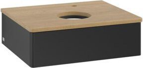 V&B Waschtischunterschrank Antao mit Beleuchtung, Eiche honig, Blau, B/T/H: 60 x 50 x 19 cm - Bild 1