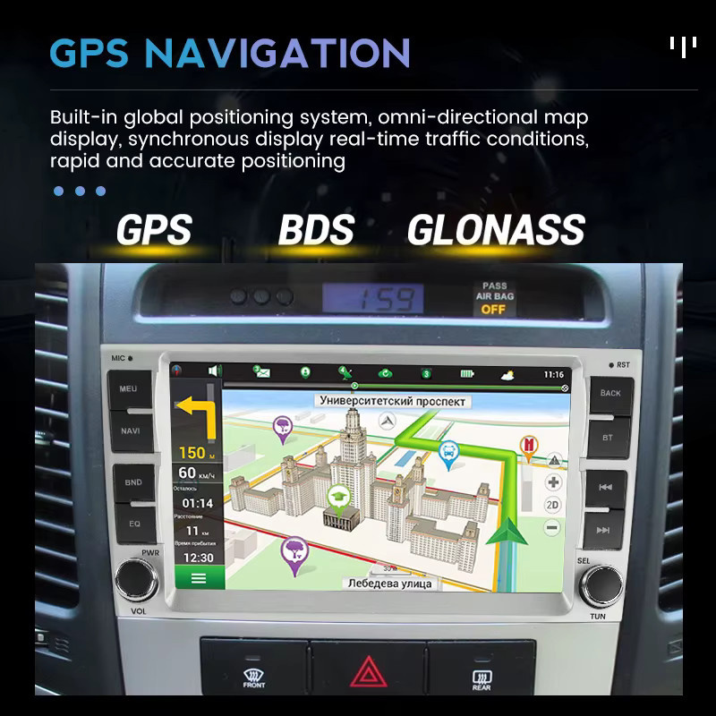 STRONGNAVI Android 15 Multimedia Player mit 7 Zoll Display und GPS für Hyundai Santa Fe 2006-2012, Android Auto, Schwarz - Bild 5