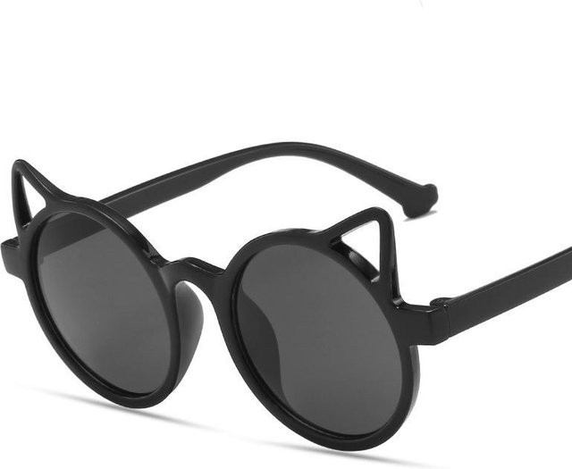 Agnews Sonnenbrille Cartoon Katze, Kinder, Vollrand, Kunststoff, schwarz, rund, Unisex - Bild 1