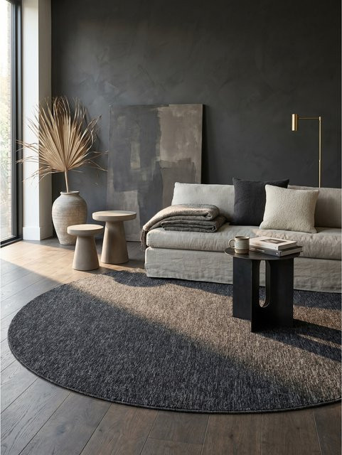 Kadima Design Teppich AMMER Rund, Anthrazit, Ø 120 cm - Bild 1